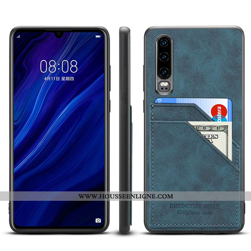 Housse Huawei P30 Pro Portefeuille Cuir Coque Rouge Étui Téléphone Portable