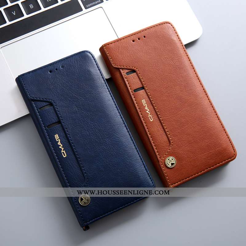 Housse Huawei P30 Pro Portefeuille Cuir Étui Coque Bleu Marin Silicone Incassable Bleu Foncé