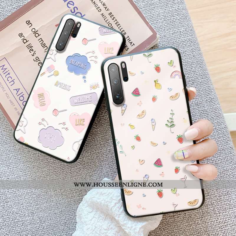 Housse Huawei P30 Pro Ultra Légère Incassable Dimensionnel Tout Compris Gaufrage Luxe Beige