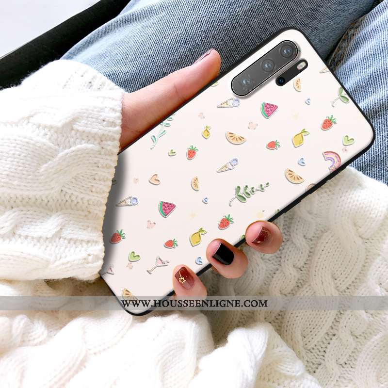 Housse Huawei P30 Pro Ultra Légère Incassable Dimensionnel Tout Compris Gaufrage Luxe Beige