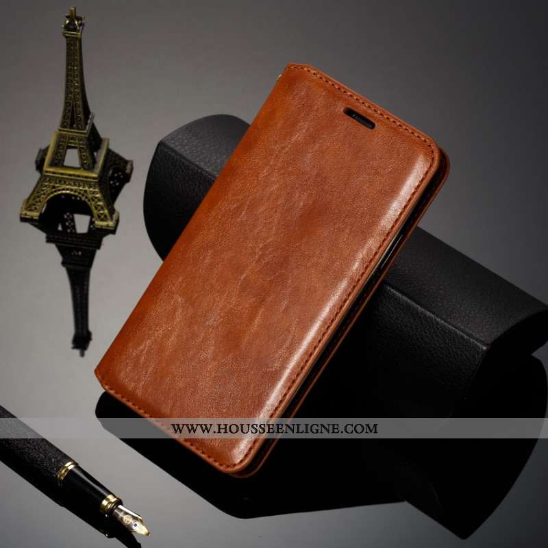 Housse Huawei P30 Protection Cuir Véritable Ultra Business Cuir Incassable Britanique Marron