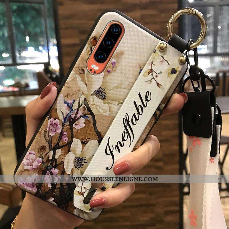 Housse Huawei P30 Protection Ornements Suspendus Support Blanc Créatif Étui Fluide Doux Blanche