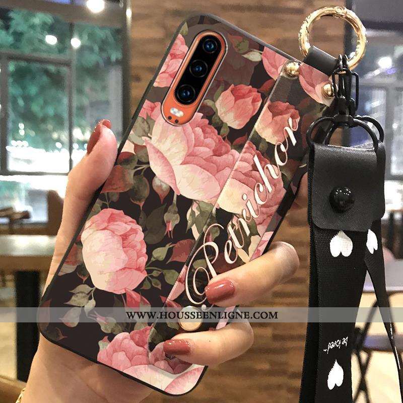 Housse Huawei P30 Protection Ornements Suspendus Support Blanc Créatif Étui Fluide Doux Blanche