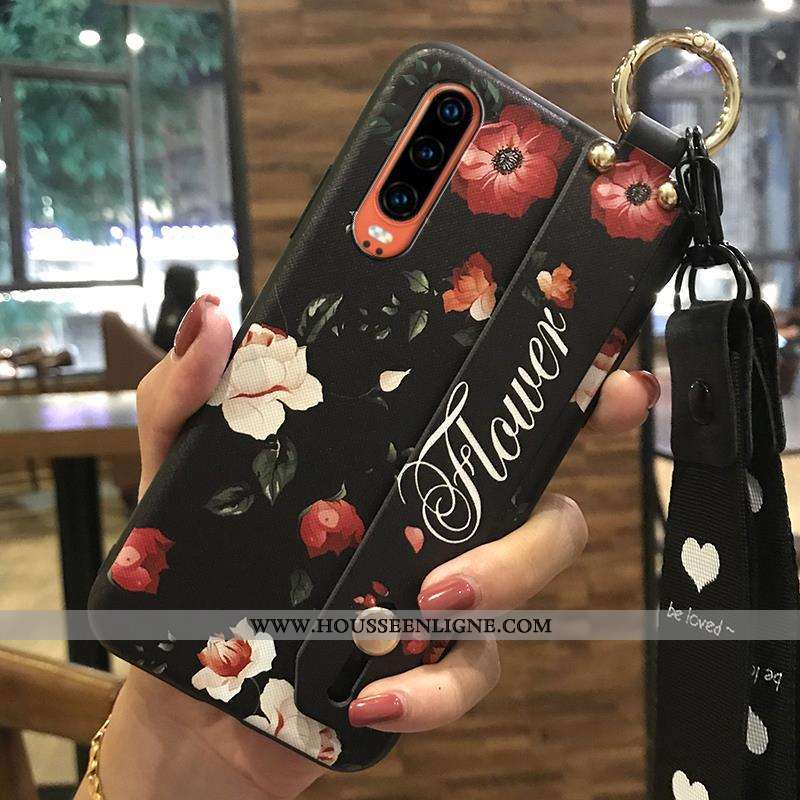 Housse Huawei P30 Protection Ornements Suspendus Support Blanc Créatif Étui Fluide Doux Blanche