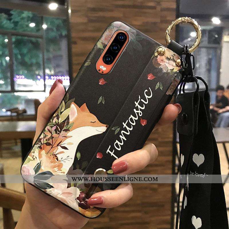 Housse Huawei P30 Protection Ornements Suspendus Support Blanc Créatif Étui Fluide Doux Blanche
