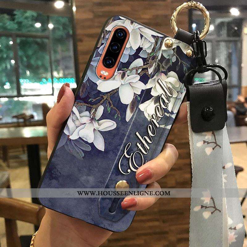 Housse Huawei P30 Protection Ornements Suspendus Support Blanc Créatif Étui Fluide Doux Blanche