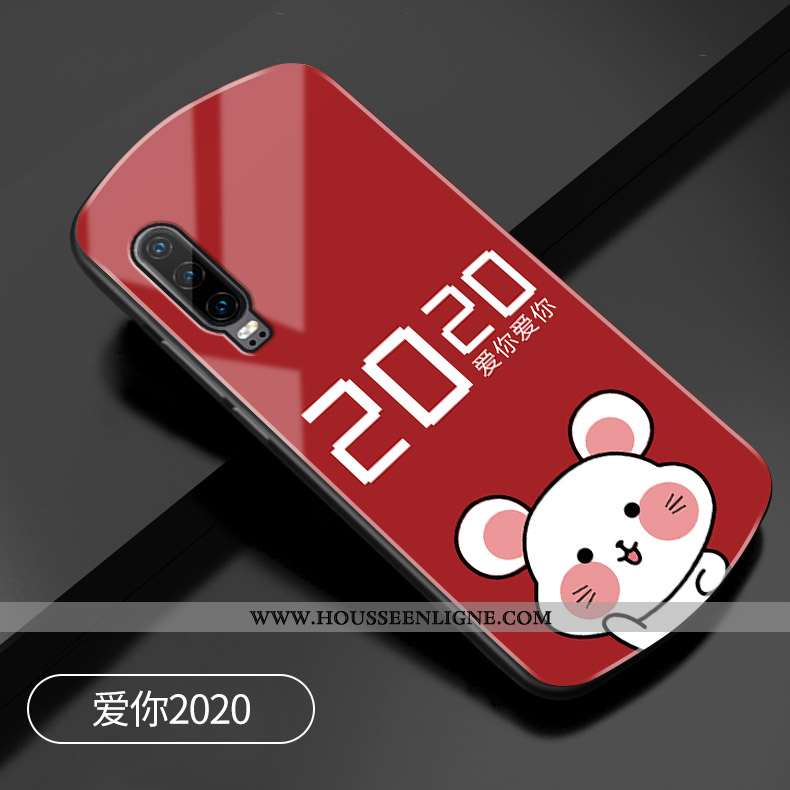 Housse Huawei P30 Protection Verre Téléphone Portable Rouge Tout Compris Rat Rond