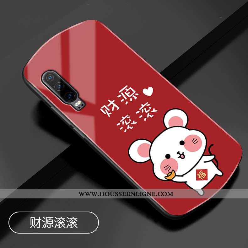 Housse Huawei P30 Protection Verre Téléphone Portable Rouge Tout Compris Rat Rond