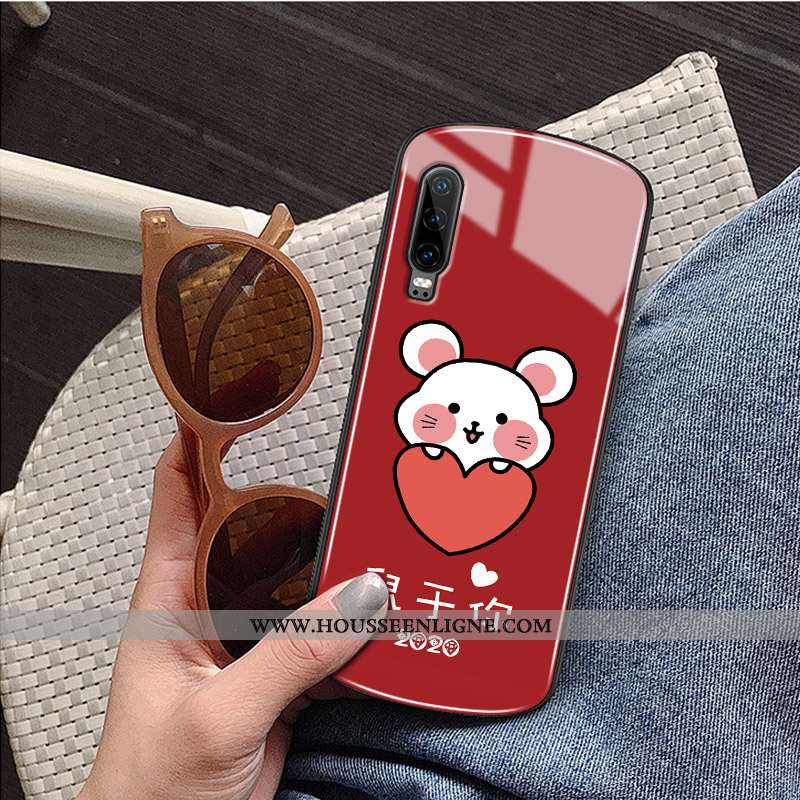 Housse Huawei P30 Protection Verre Téléphone Portable Rouge Tout Compris Rat Rond