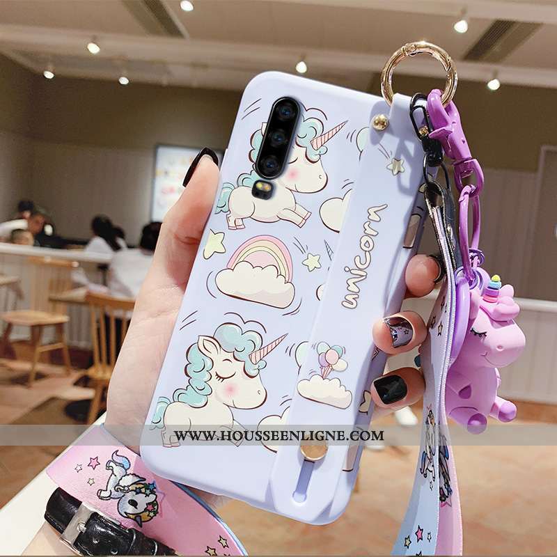 Housse Huawei P30 Silicone Protection Charmant Incassable Cœur Tendance Créatif Bleu