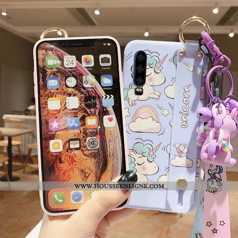 Housse Huawei P30 Silicone Protection Charmant Incassable Cœur Tendance Créatif Bleu