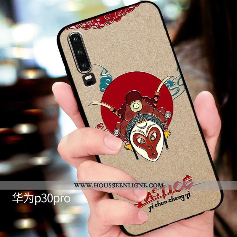 Housse Huawei P30 Tendance Fluide Doux Protection Étui Coque Luxe Personnalisé Bleu