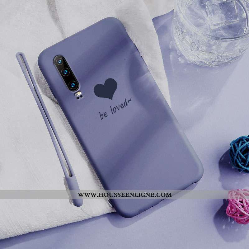 Housse Huawei P30 Tendance Silicone Clair Tout Compris Téléphone Portable Simple Vent Rose