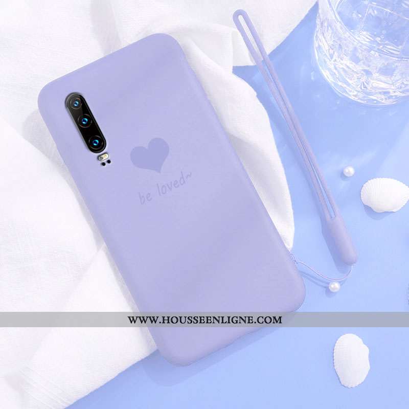 Housse Huawei P30 Tendance Silicone Clair Tout Compris Téléphone Portable Simple Vent Rose