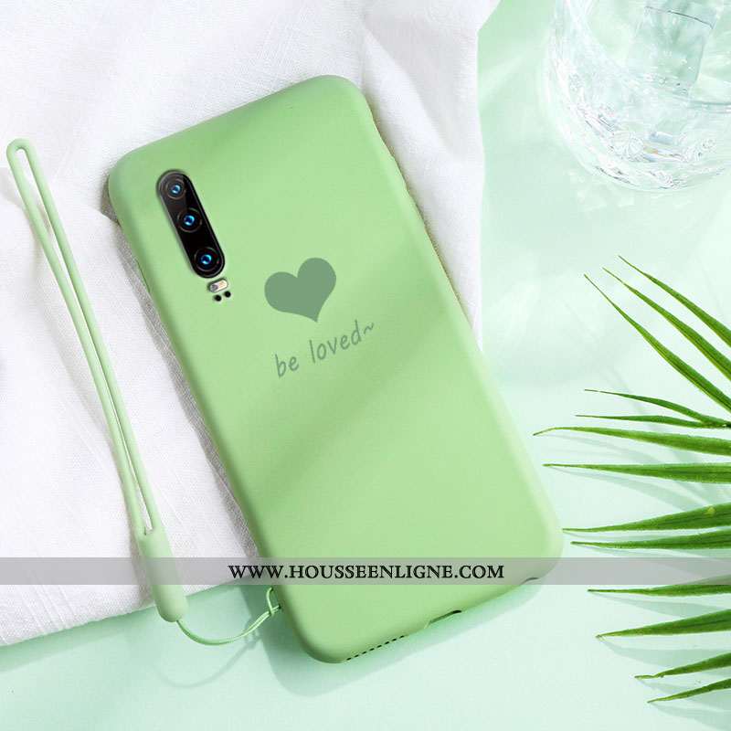 Housse Huawei P30 Tendance Silicone Clair Tout Compris Téléphone Portable Simple Vent Rose