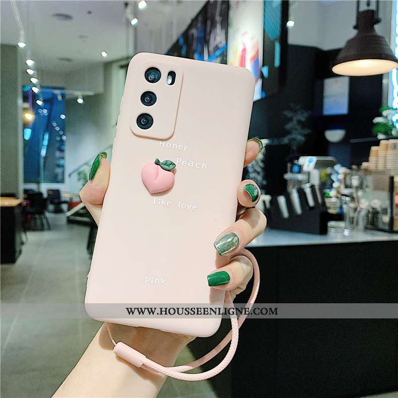 Housse Huawei P40 Charmant Ultra Créatif Étui Silicone Vert Délavé En Daim Verte