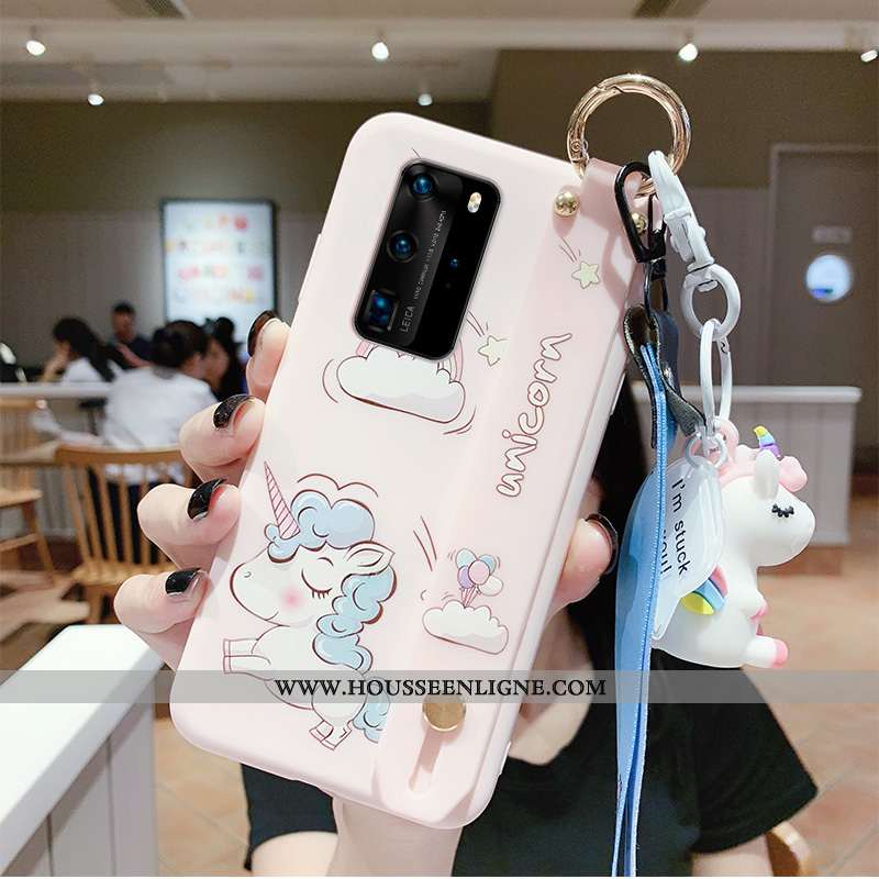 Housse Huawei P40 Créatif Protection Cœur Incassable Rose Étui Net Rouge