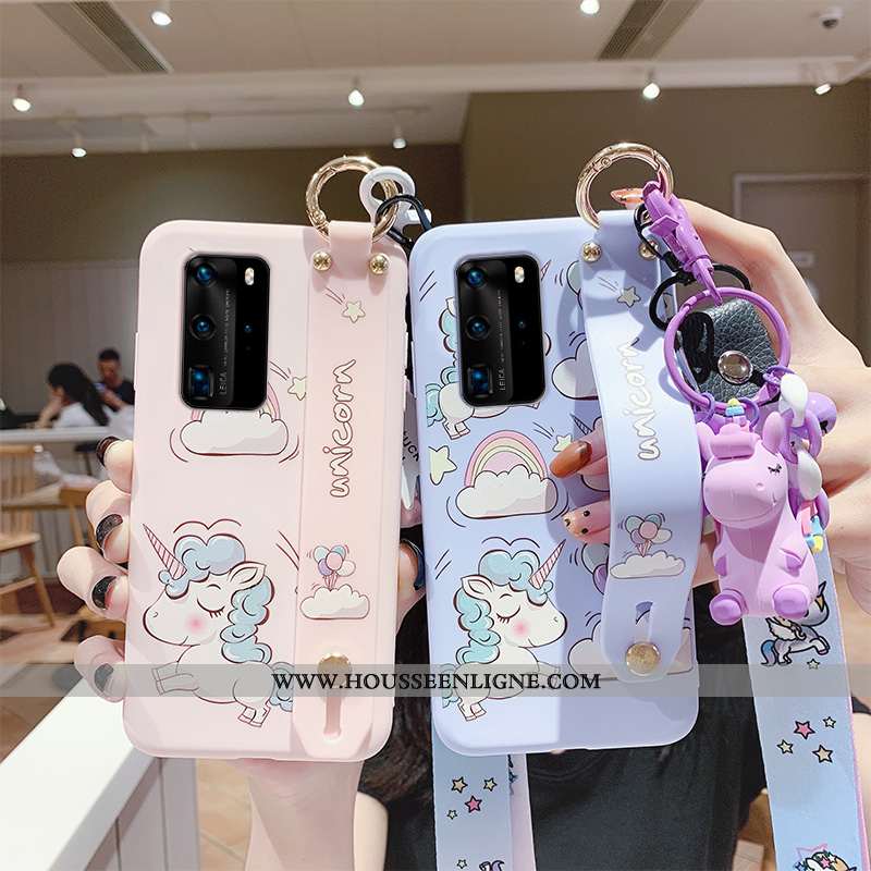 Housse Huawei P40 Créatif Protection Cœur Incassable Rose Étui Net Rouge