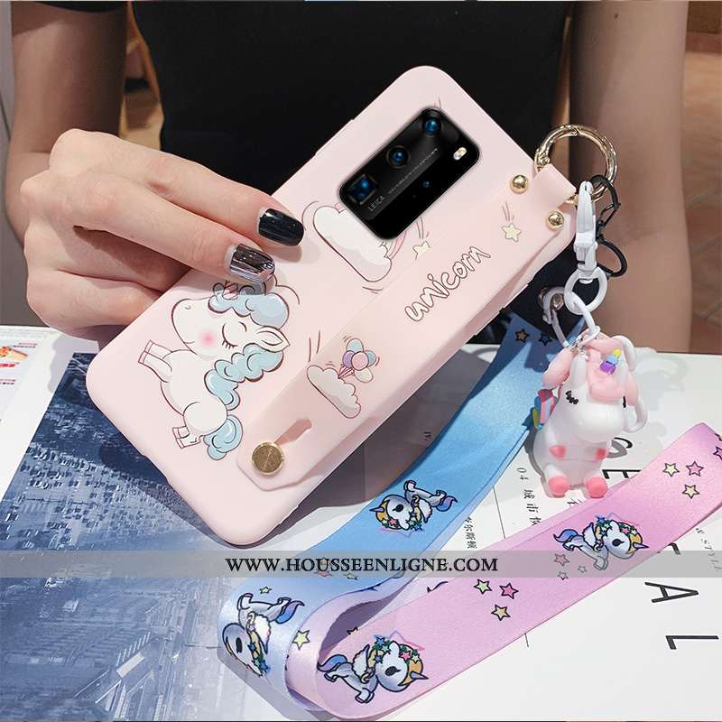 Housse Huawei P40 Créatif Protection Cœur Incassable Rose Étui Net Rouge