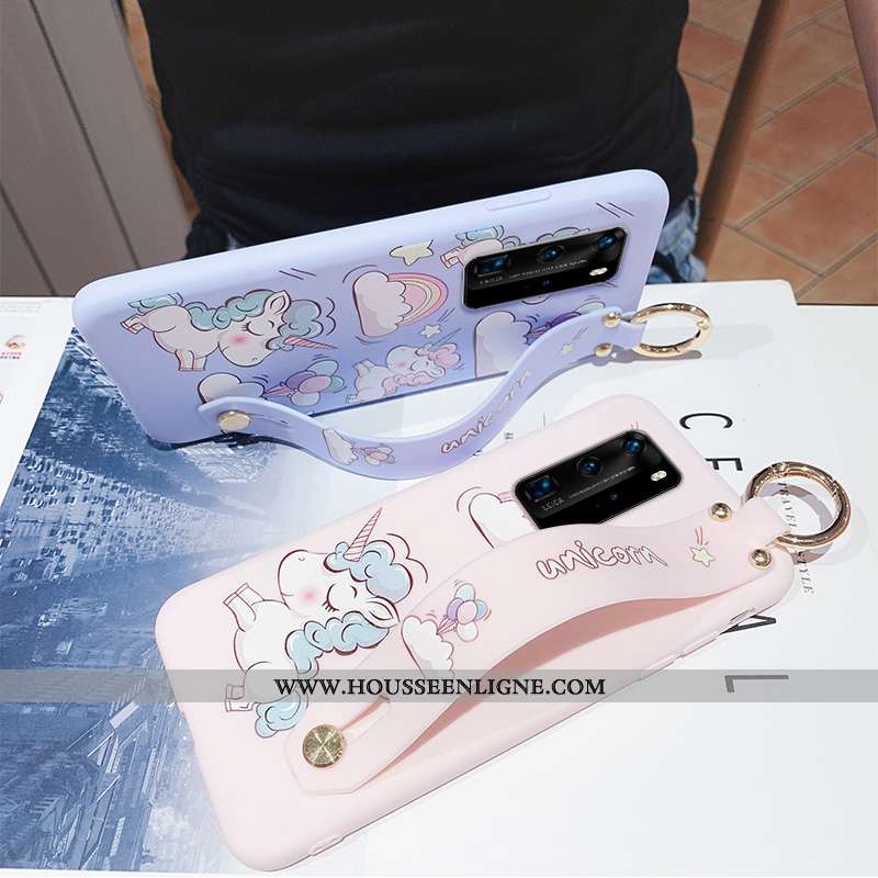 Housse Huawei P40 Créatif Protection Cœur Incassable Rose Étui Net Rouge