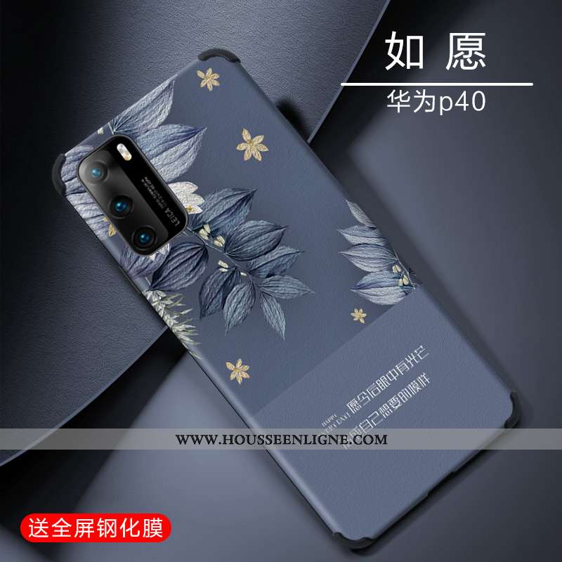 Housse Huawei P40 Fluide Doux Coque En Silicone Créatif Incassable Vert Personnalité Verte