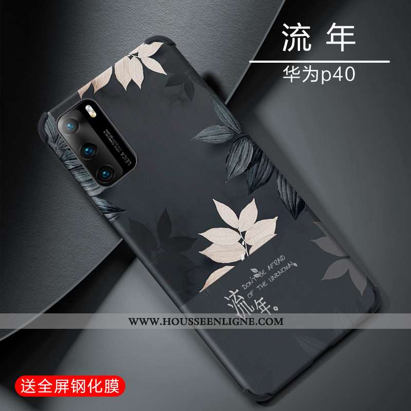 Housse Huawei P40 Fluide Doux Coque En Silicone Créatif Incassable Vert Personnalité Verte