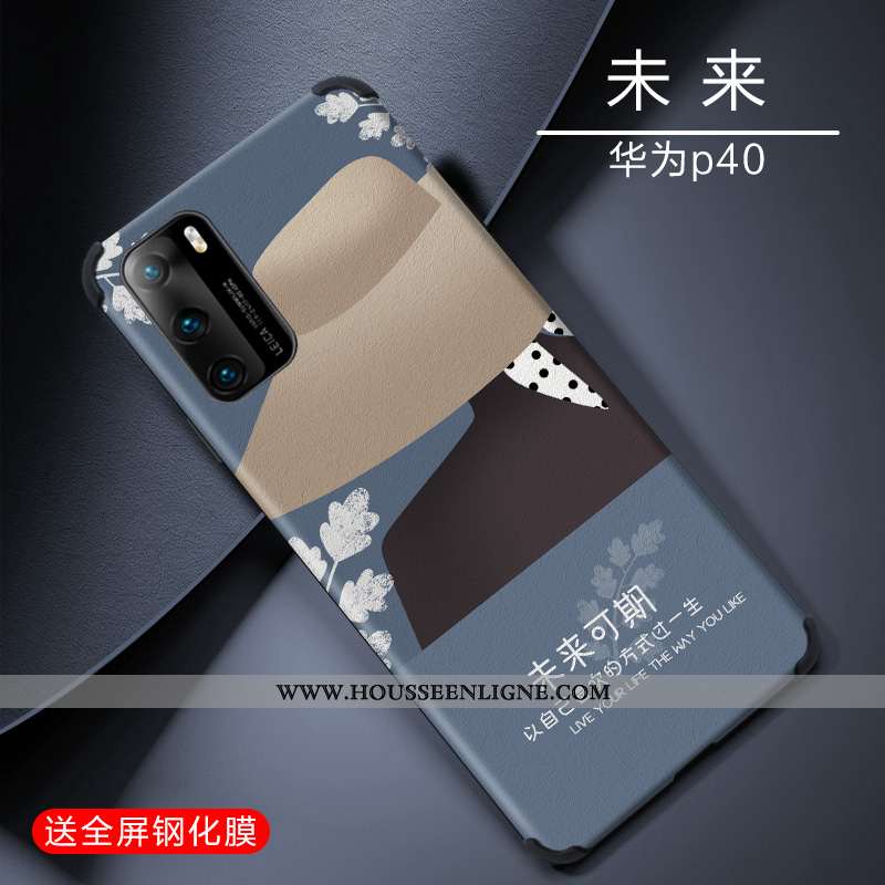 Housse Huawei P40 Fluide Doux Coque En Silicone Créatif Incassable Vert Personnalité Verte