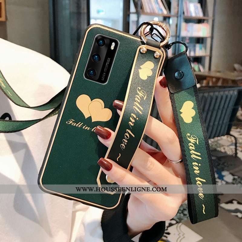 Housse Huawei P40 Fluide Doux Mode Téléphone Portable Bleu Incassable Étui Personnalité