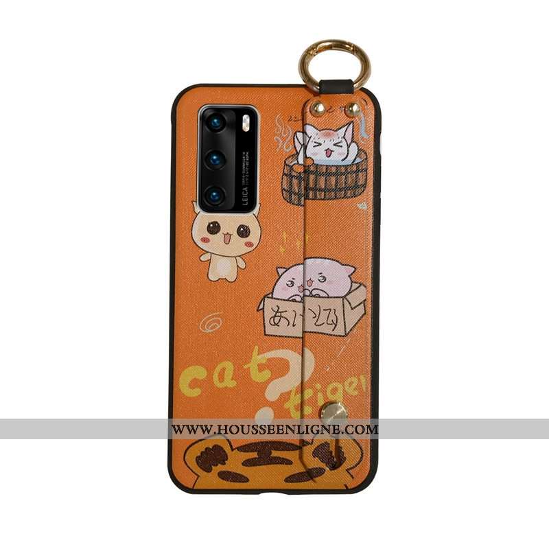 Housse Huawei P40 Fluide Doux Mode Téléphone Portable Bleu Incassable Étui Personnalité