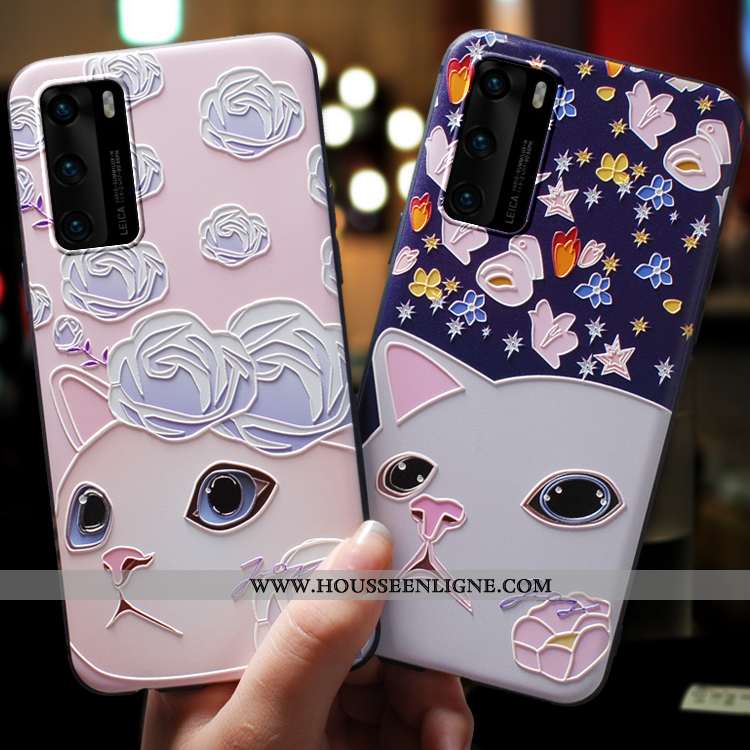 Housse Huawei P40 Fluide Doux Silicone Légère Incassable Tout Compris Ultra Vent Rose