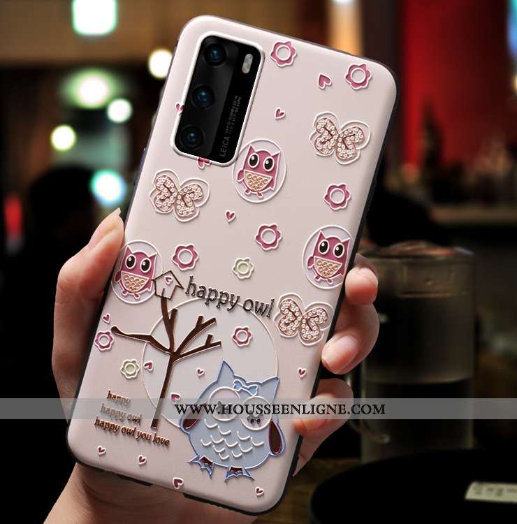 Housse Huawei P40 Fluide Doux Silicone Légère Incassable Tout Compris Ultra Vent Rose