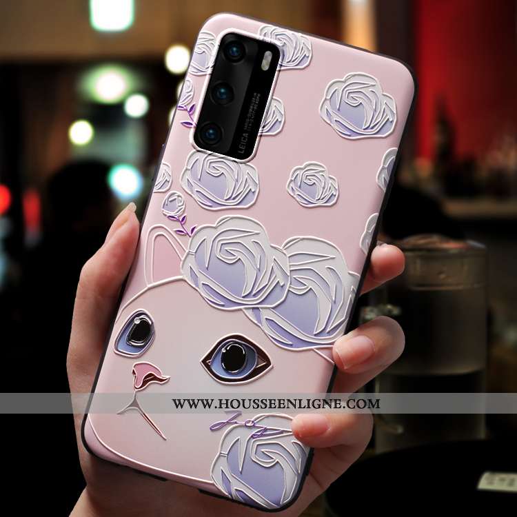 Housse Huawei P40 Fluide Doux Silicone Légère Incassable Tout Compris Ultra Vent Rose