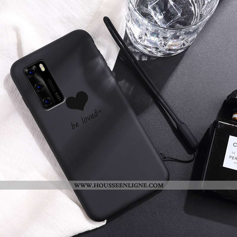 Housse Huawei P40 Fluide Doux Silicone Rose Protection Légère Net Rouge Créatif