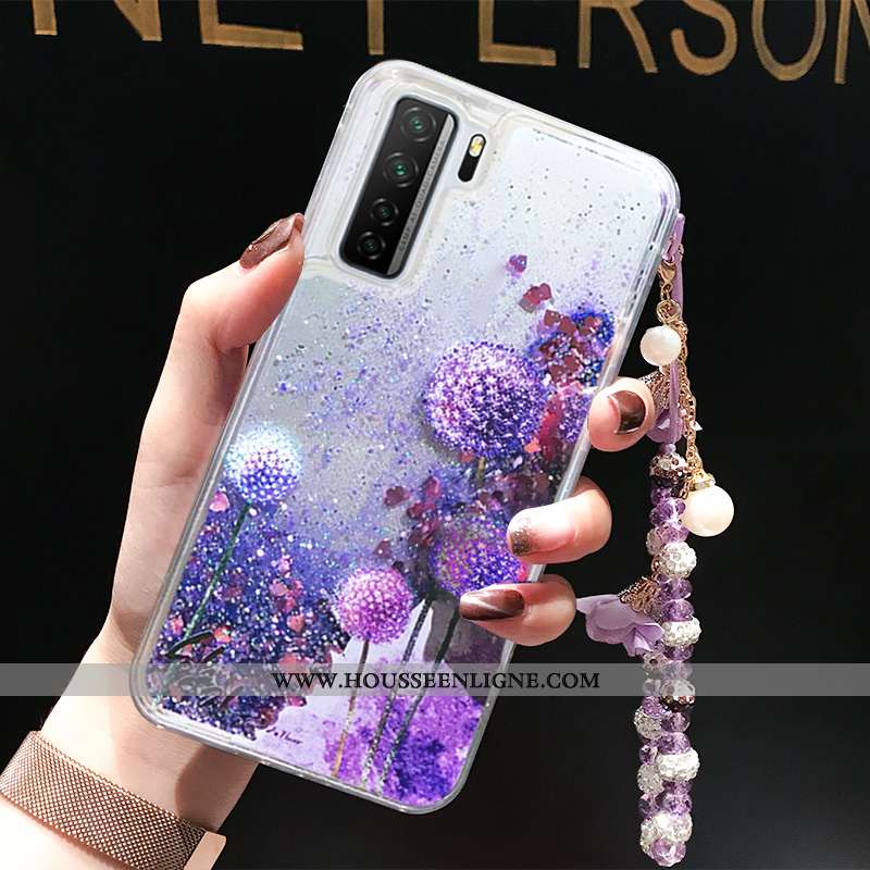 Housse Huawei P40 Lite 5g Créatif Incassable Coque Quicksand Violet Tout Compris Liquide