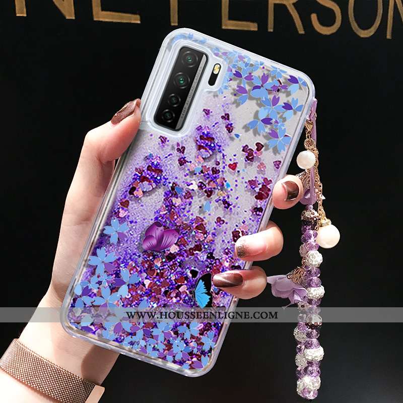 Housse Huawei P40 Lite 5g Créatif Incassable Coque Quicksand Violet Tout Compris Liquide