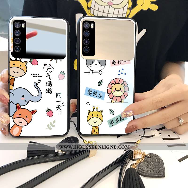 Housse Huawei P40 Lite 5g Personnalité Créatif Miroir Animal Incassable Blanc Téléphone Portable Bla