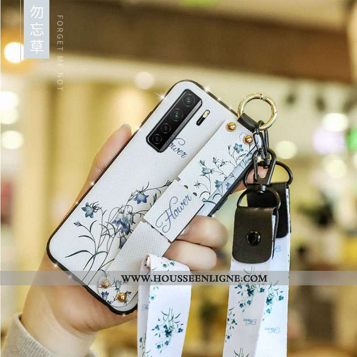 Housse Huawei P40 Lite 5g Protection Incruster Strass Cou Suspendu Téléphone Portable Cuir Rouge Étu