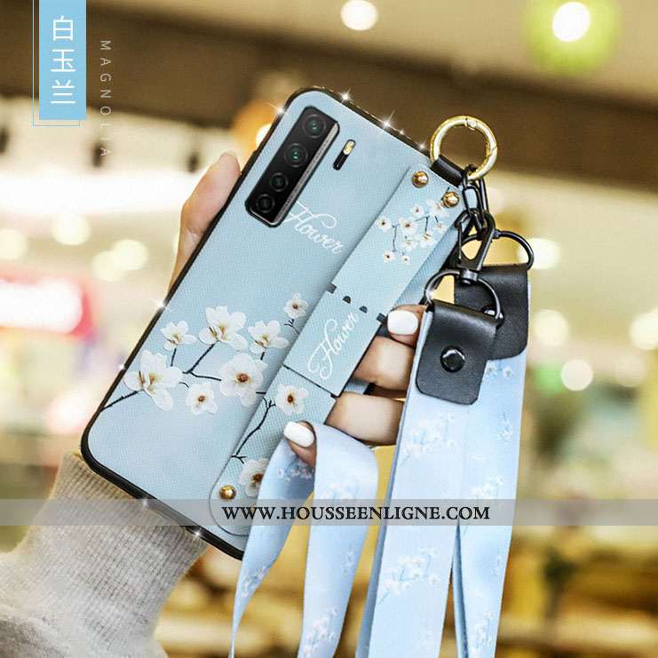 Housse Huawei P40 Lite 5g Protection Incruster Strass Cou Suspendu Téléphone Portable Cuir Rouge Étu