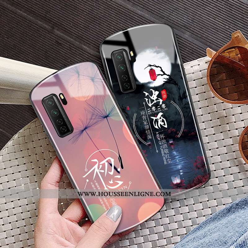 Housse Huawei P40 Lite 5g Protection Verre Mois Coque Rond Cœur Incassable Rose