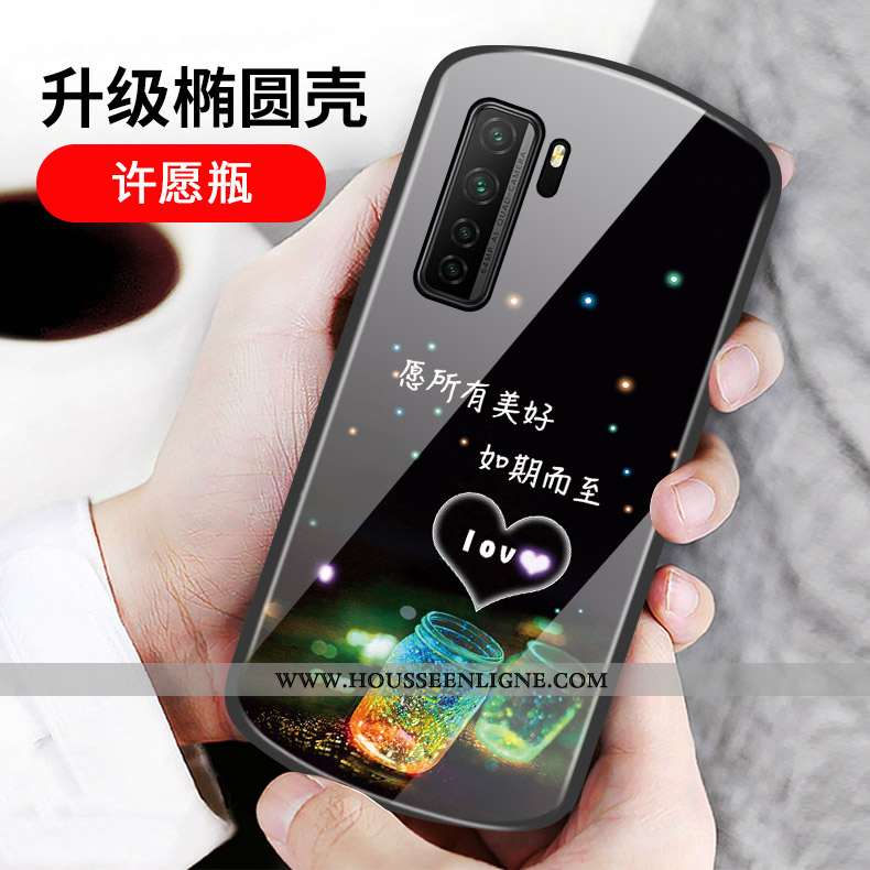 Housse Huawei P40 Lite 5g Protection Verre Mois Coque Rond Cœur Incassable Rose