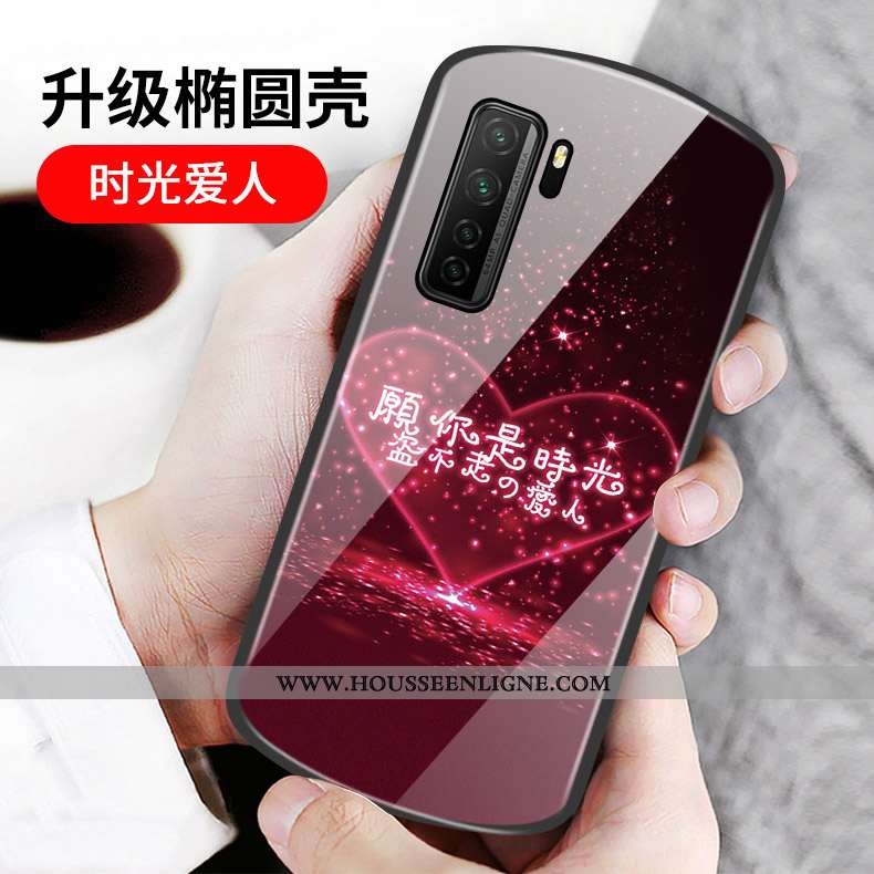 Housse Huawei P40 Lite 5g Protection Verre Mois Coque Rond Cœur Incassable Rose