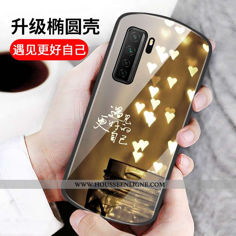 Housse Huawei P40 Lite 5g Protection Verre Mois Coque Rond Cœur Incassable Rose
