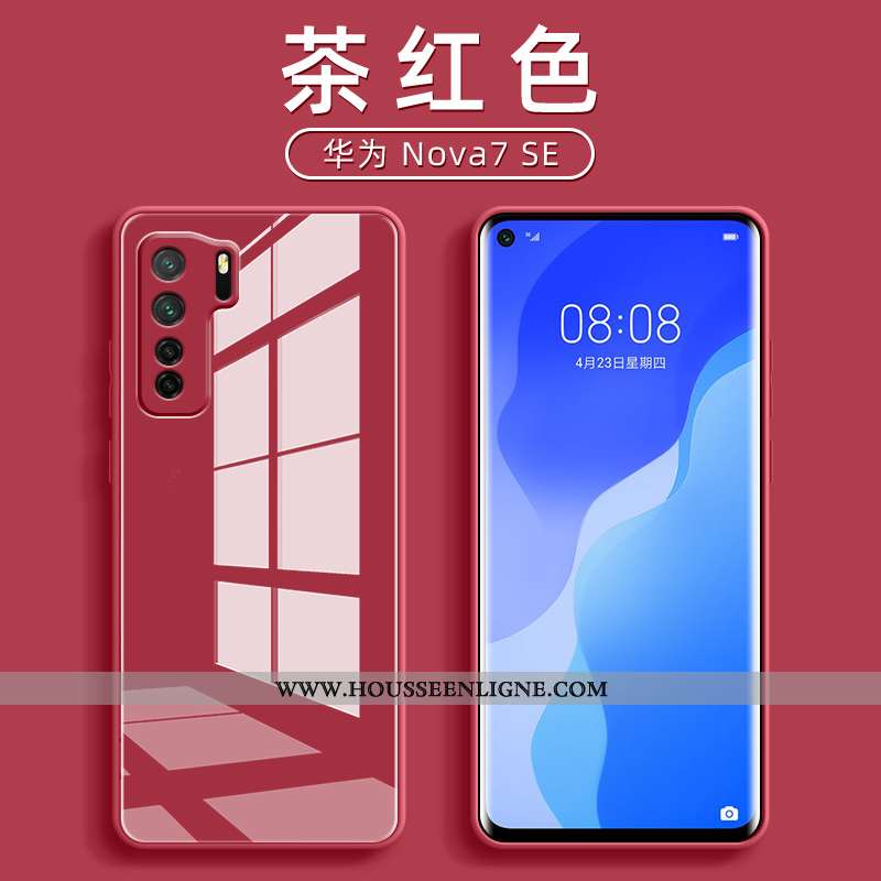 Housse Huawei P40 Lite 5g Ultra Tendance Verre Tout Compris Net Rouge Téléphone Portable Protection 