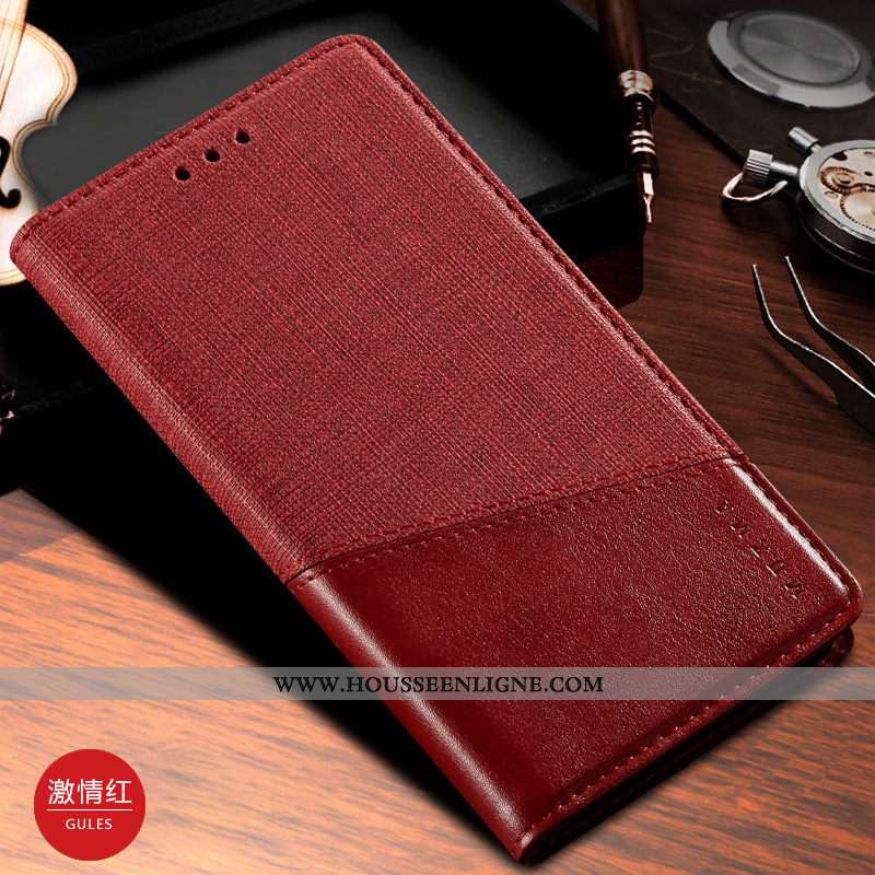 Housse Huawei P40 Lite Cuir Modèle Fleurie Jeunesse Incassable Reversible Coque Bordeaux