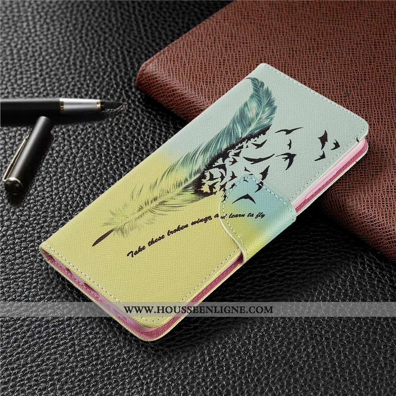 Housse Huawei P40 Lite E Cuir Protection Coque Bleu Étui Peinture