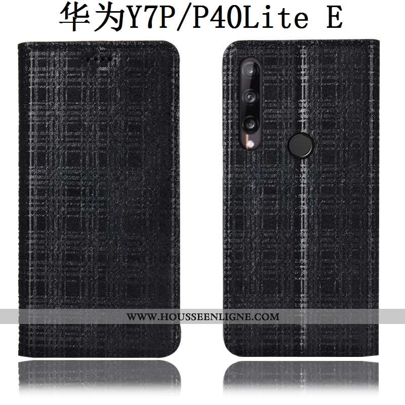 Housse Huawei P40 Lite E Modèle Fleurie Protection Étui Cuir Véritable Coque Velours Gris