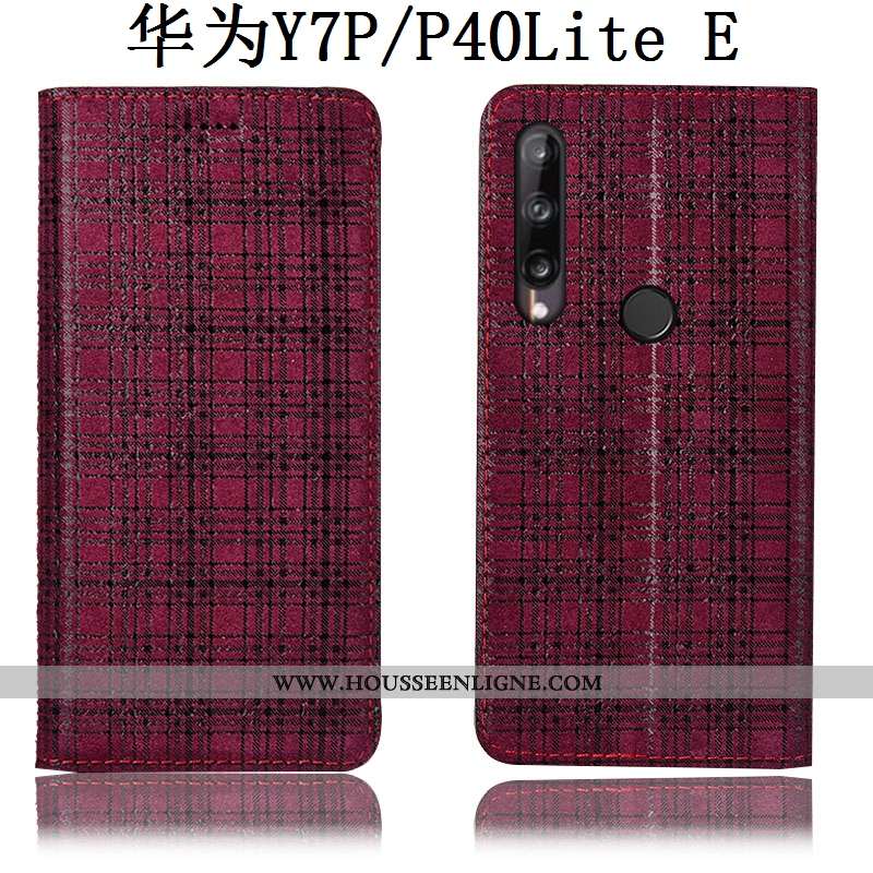Housse Huawei P40 Lite E Modèle Fleurie Protection Étui Cuir Véritable Coque Velours Gris