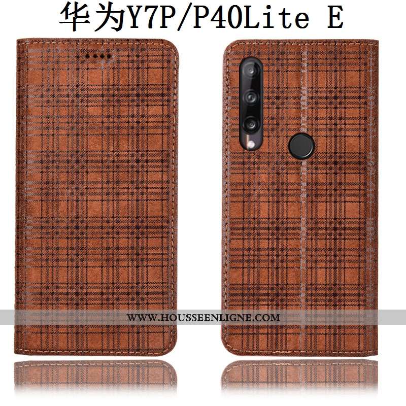 Housse Huawei P40 Lite E Modèle Fleurie Protection Étui Cuir Véritable Coque Velours Gris