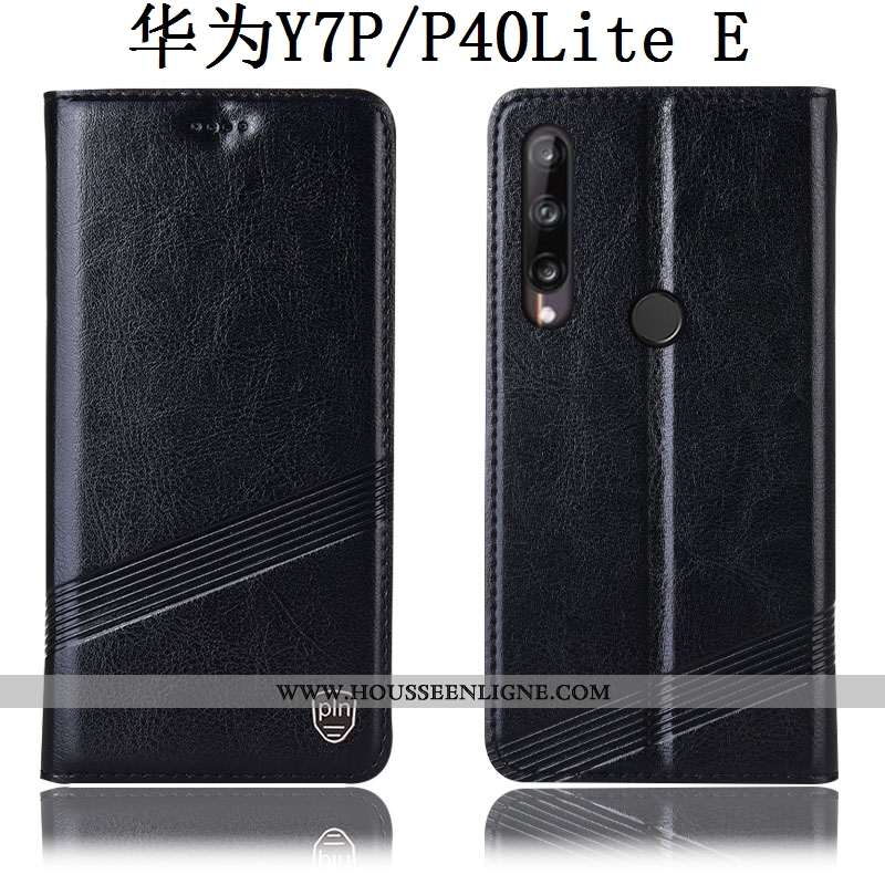 Housse Huawei P40 Lite E Protection Cuir Véritable Incassable Tout Compris Coque Noir Modèle Fleurie