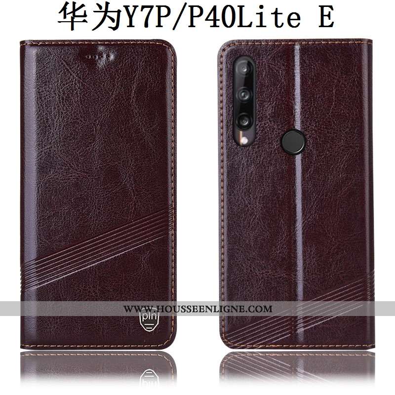 Housse Huawei P40 Lite E Protection Cuir Véritable Incassable Tout Compris Coque Noir Modèle Fleurie